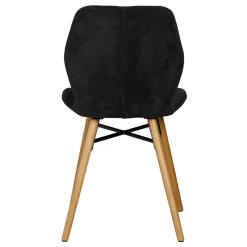 Set di 2 sedie da pranzo in tessuto testurizzato (seduta 46 cm) Malika Nero
