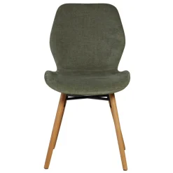 Set di 2 sedie da pranzo in tessuto testurizzato (seduta 46 cm) Malika Verde bottiglia