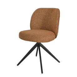 Set di 2 sedie da pranzo in tessuto testurizzato (seduta 51 cm) Linda Caramello