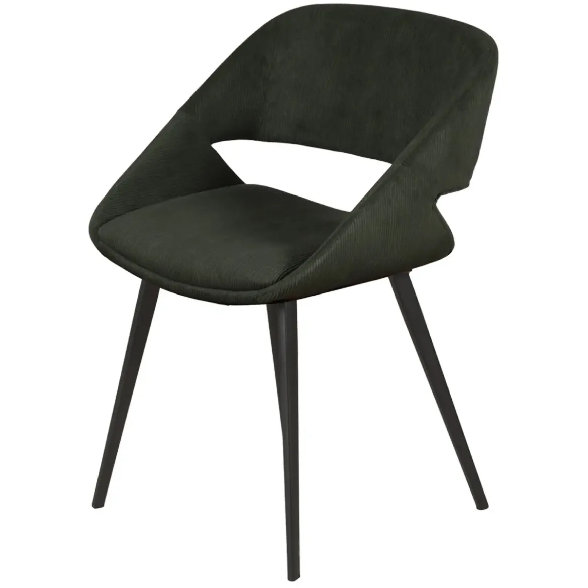 Set di 2 sedie da pranzo in velluto a coste (seduta 49 cm) Orka Verde scuro