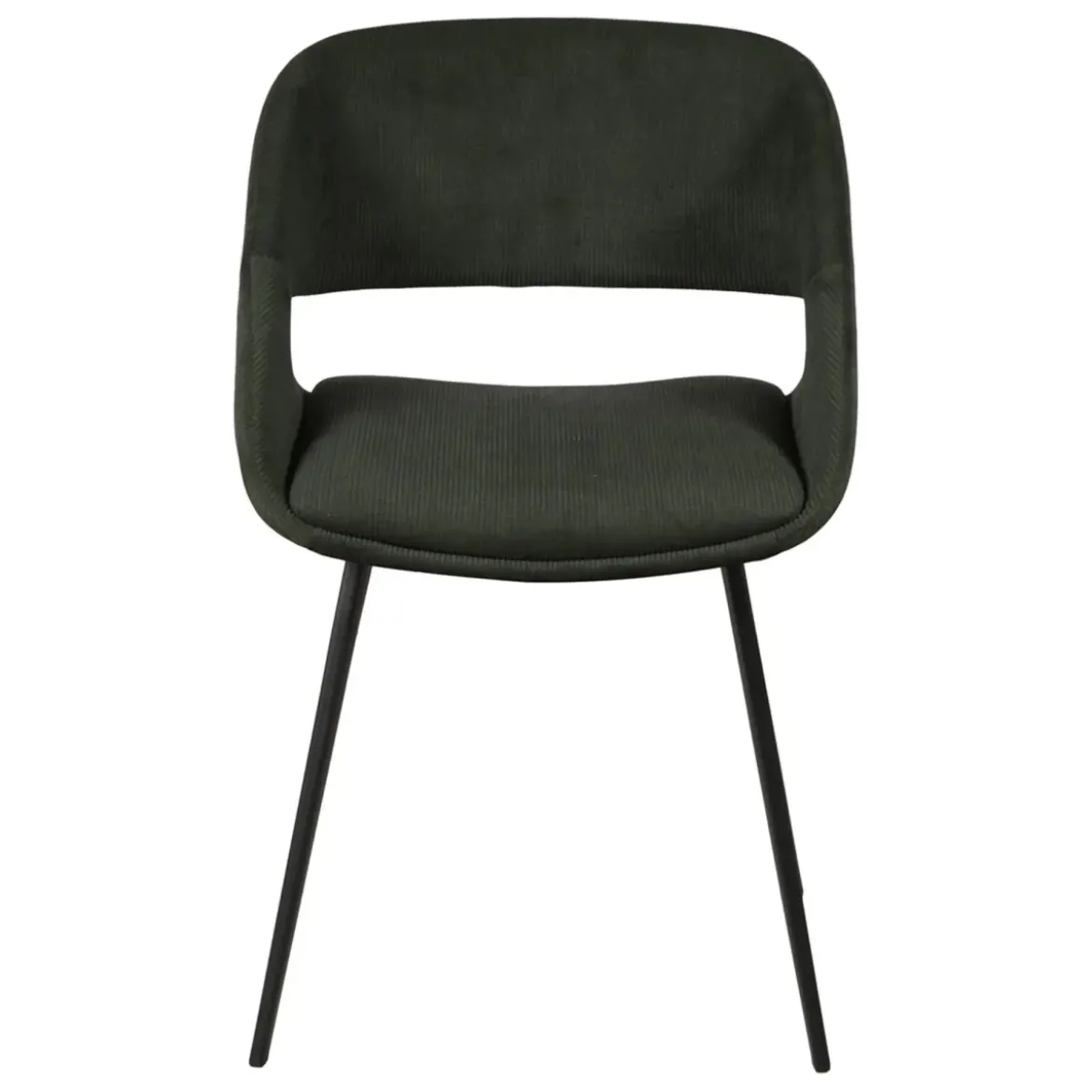 Set di 2 sedie da pranzo in velluto a coste (seduta 49 cm) Orka Verde scuro