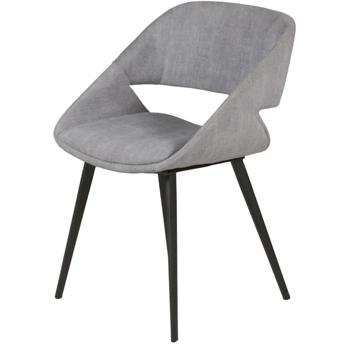 Set di 2 sedie da pranzo in velluto a coste (seduta 49 cm) Orka Grigio chiaro