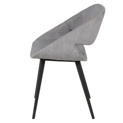Set di 2 sedie da pranzo in velluto a coste (seduta 49 cm) Orka Grigio chiaro