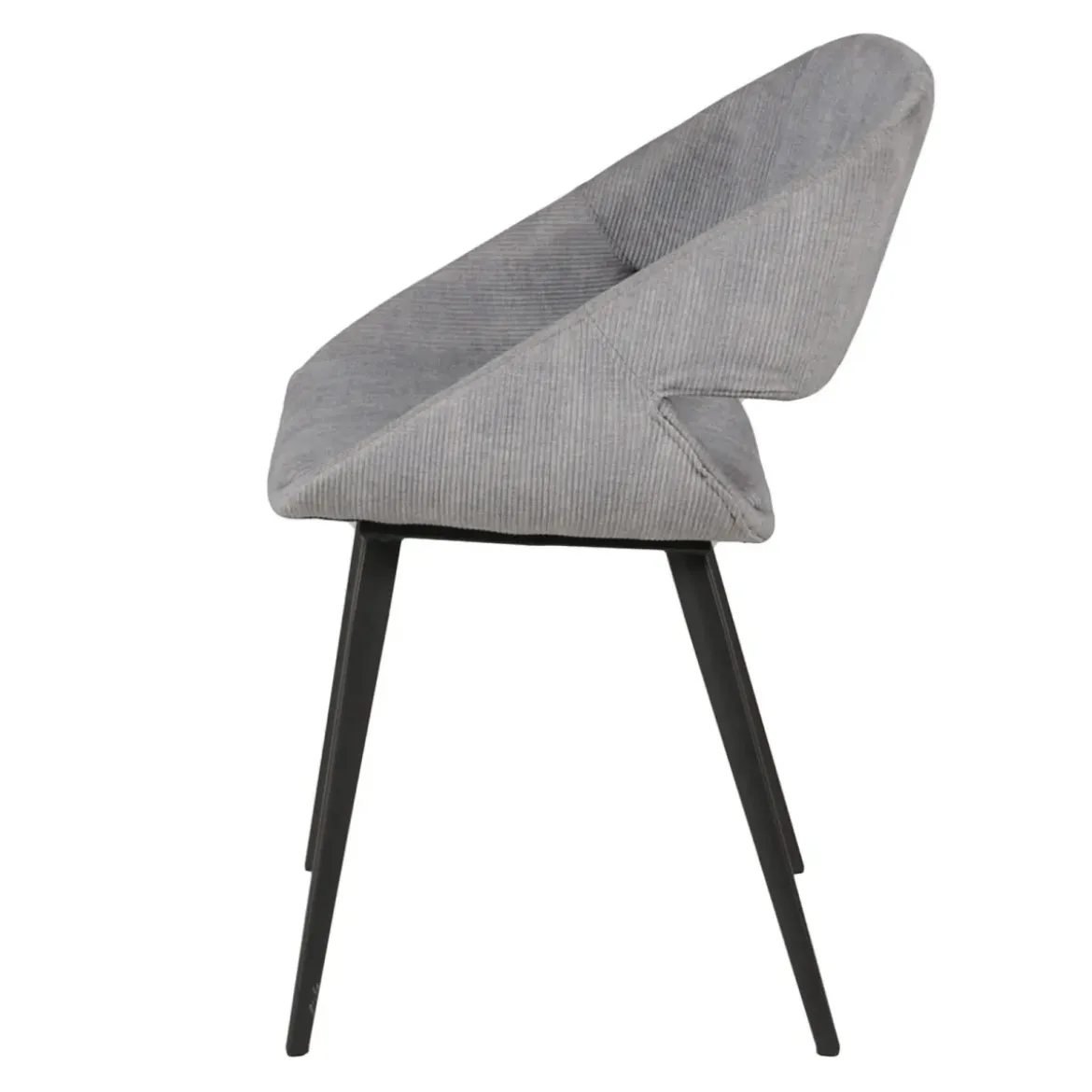 Set di 2 sedie da pranzo in velluto a coste (seduta 49 cm) Orka Grigio chiaro