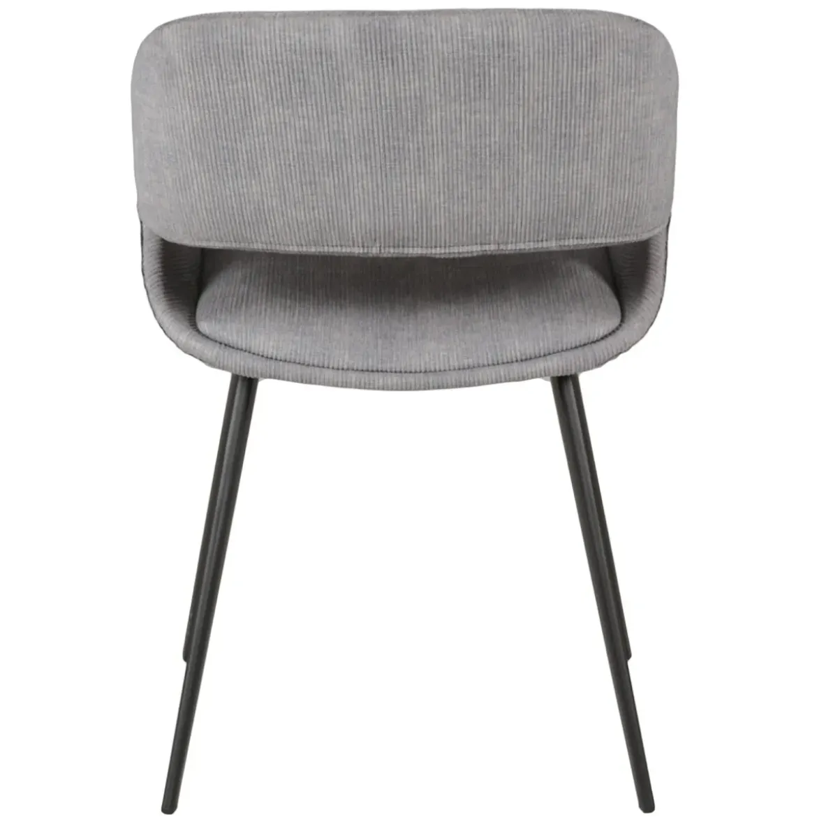 Set di 2 sedie da pranzo in velluto a coste (seduta 49 cm) Orka Grigio chiaro