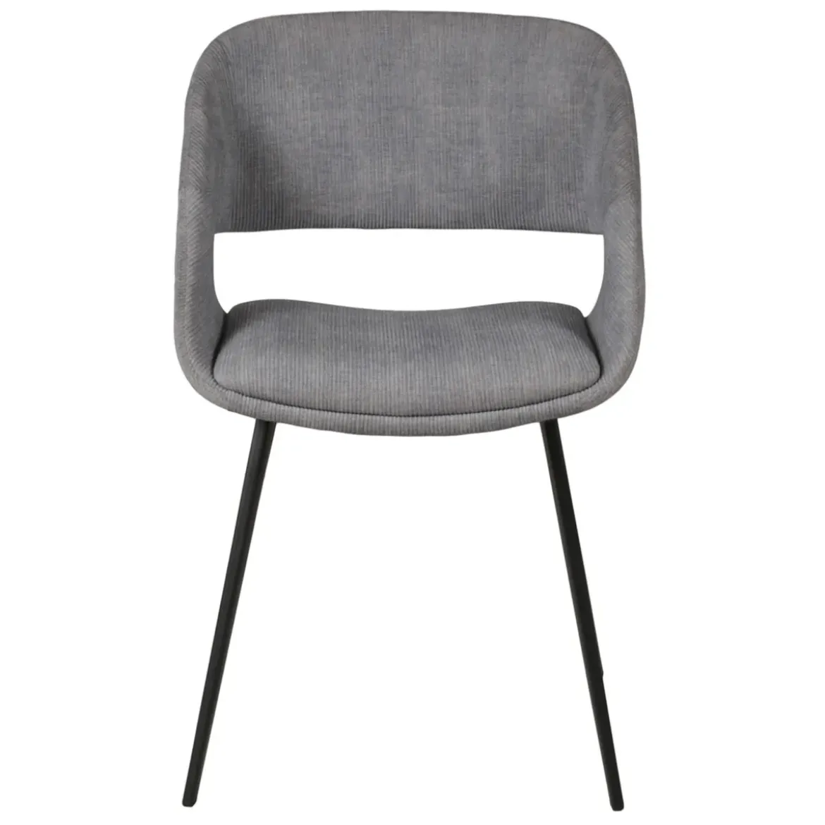 Set di 2 sedie da pranzo in velluto a coste (seduta 49 cm) Orka Grigio chiaro
