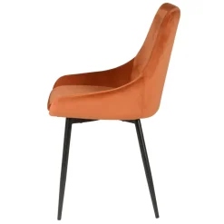 Set di 2 sedie da pranzo in velluto (seduta 47 cm) Juno Cognac
