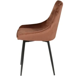 Set di 2 sedie da pranzo in velluto (seduta 47 cm) Juno Marrone
