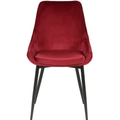 Set di 2 sedie da pranzo in velluto (seduta 47 cm) Juno Rosso