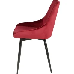 Set di 2 sedie da pranzo in velluto (seduta 47 cm) Juno Rosso