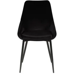Set di 2 sedie da pranzo in velluto (seduta 47 cm) Juno Verde Nero