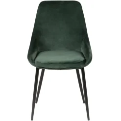 Set di 2 sedie da pranzo in velluto (seduta 47 cm) Juno Verde pino