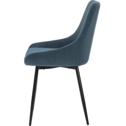 Set di 2 sedie da pranzo in velluto a coste (seduta 47 cm) Juno Blu