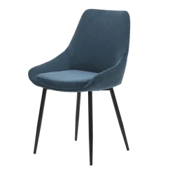 Set di 2 sedie da pranzo in velluto a coste (seduta 47 cm) Juno Blu