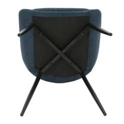 Set di 2 sedie da pranzo in velluto a coste (seduta 47 cm) Juno Blu