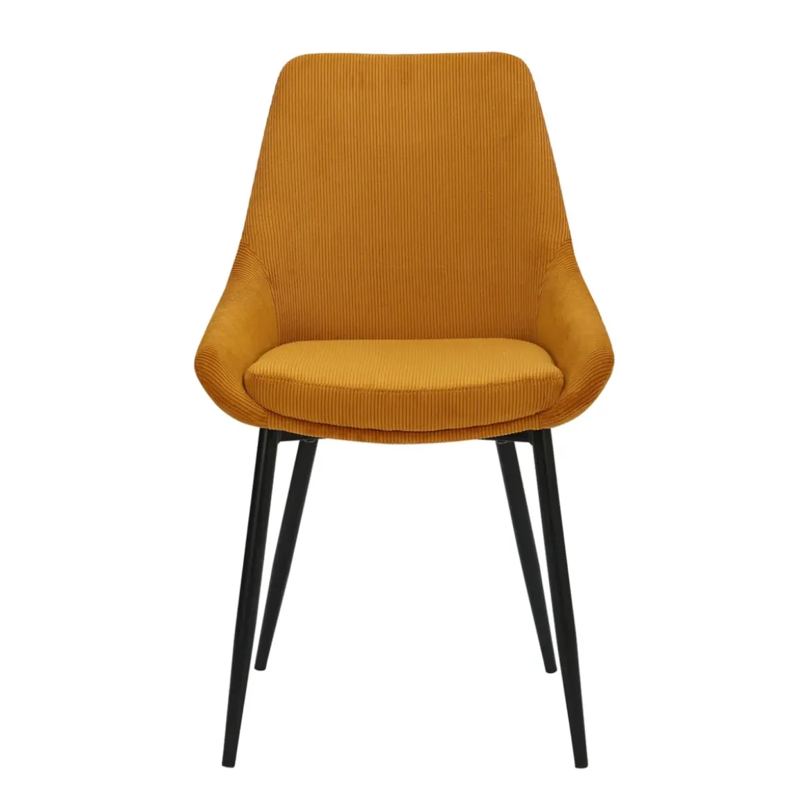 Set di 2 sedie da pranzo in velluto a coste (Altezza seduta 47 cm) Juno Giallo curry