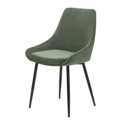 Set di 2 sedie da pranzo in velluto a coste (seduta 47 cm) Juno Verde cachi
