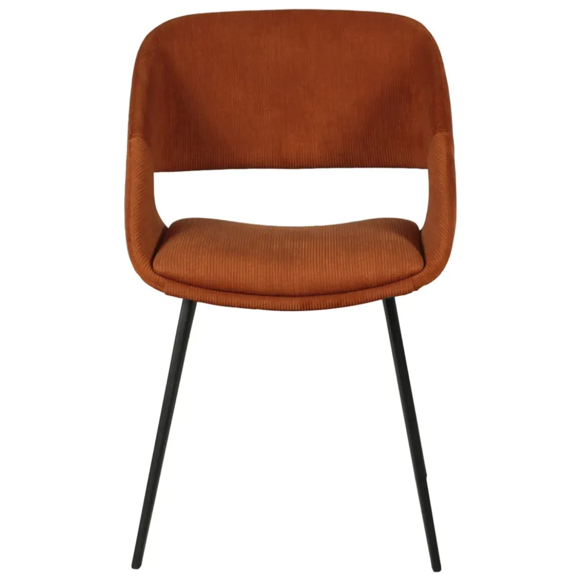 Set di 2 sedie da pranzo in velluto a coste (seduta 49 cm) Orka Cognac
