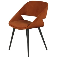 Set di 2 sedie da pranzo in velluto a coste (seduta 49 cm) Orka Cognac