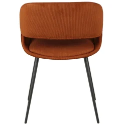 Set di 2 sedie da pranzo in velluto a coste (seduta 49 cm) Orka Cognac