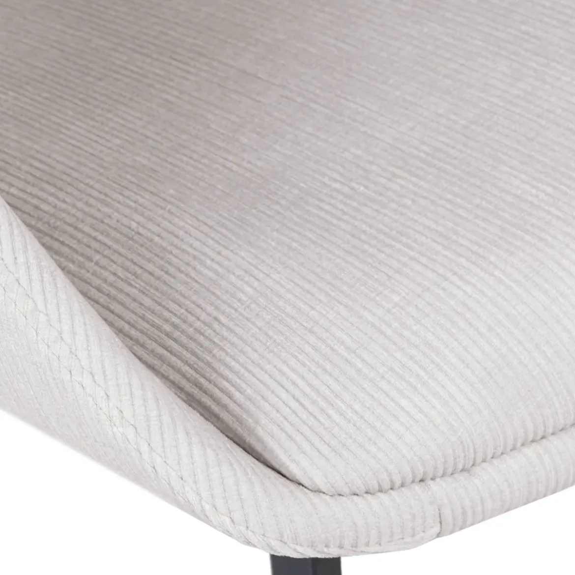 Set di 2 sedie da pranzo in velluto a coste (seduta 49 cm) Orka Ecru