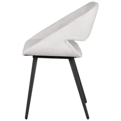 Set di 2 sedie da pranzo in velluto a coste (seduta 49 cm) Orka Ecru