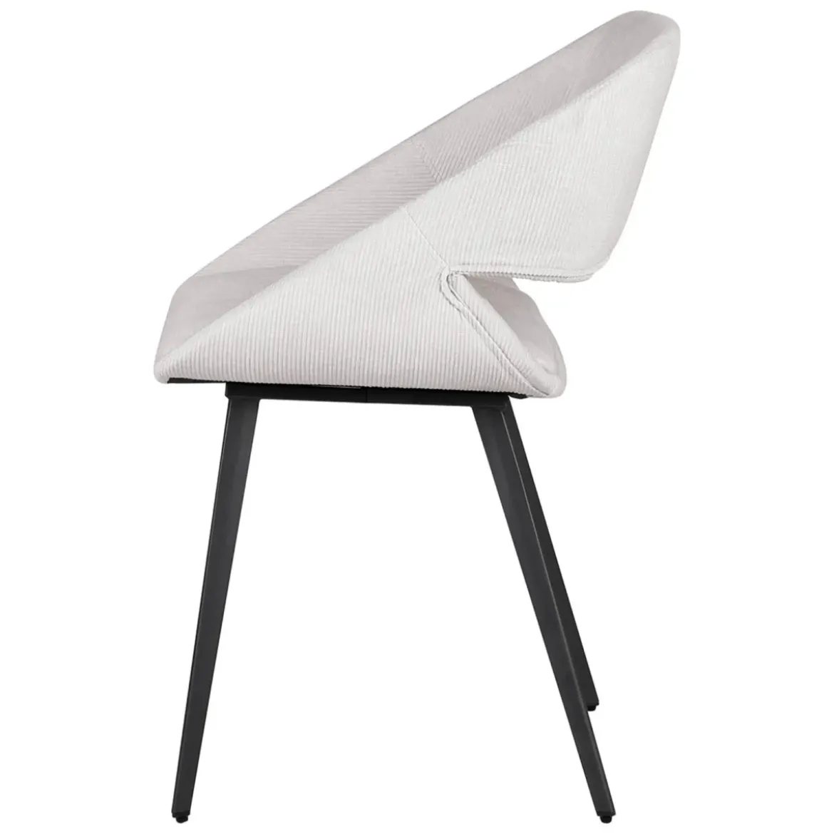 Set di 2 sedie da pranzo in velluto a coste (seduta 49 cm) Orka Ecru