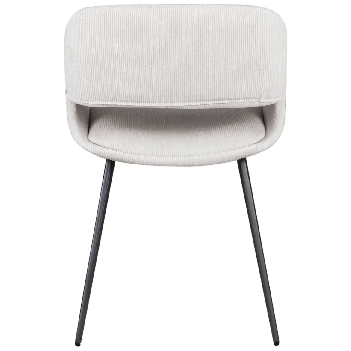 Set di 2 sedie da pranzo in velluto a coste (seduta 49 cm) Orka Ecru
