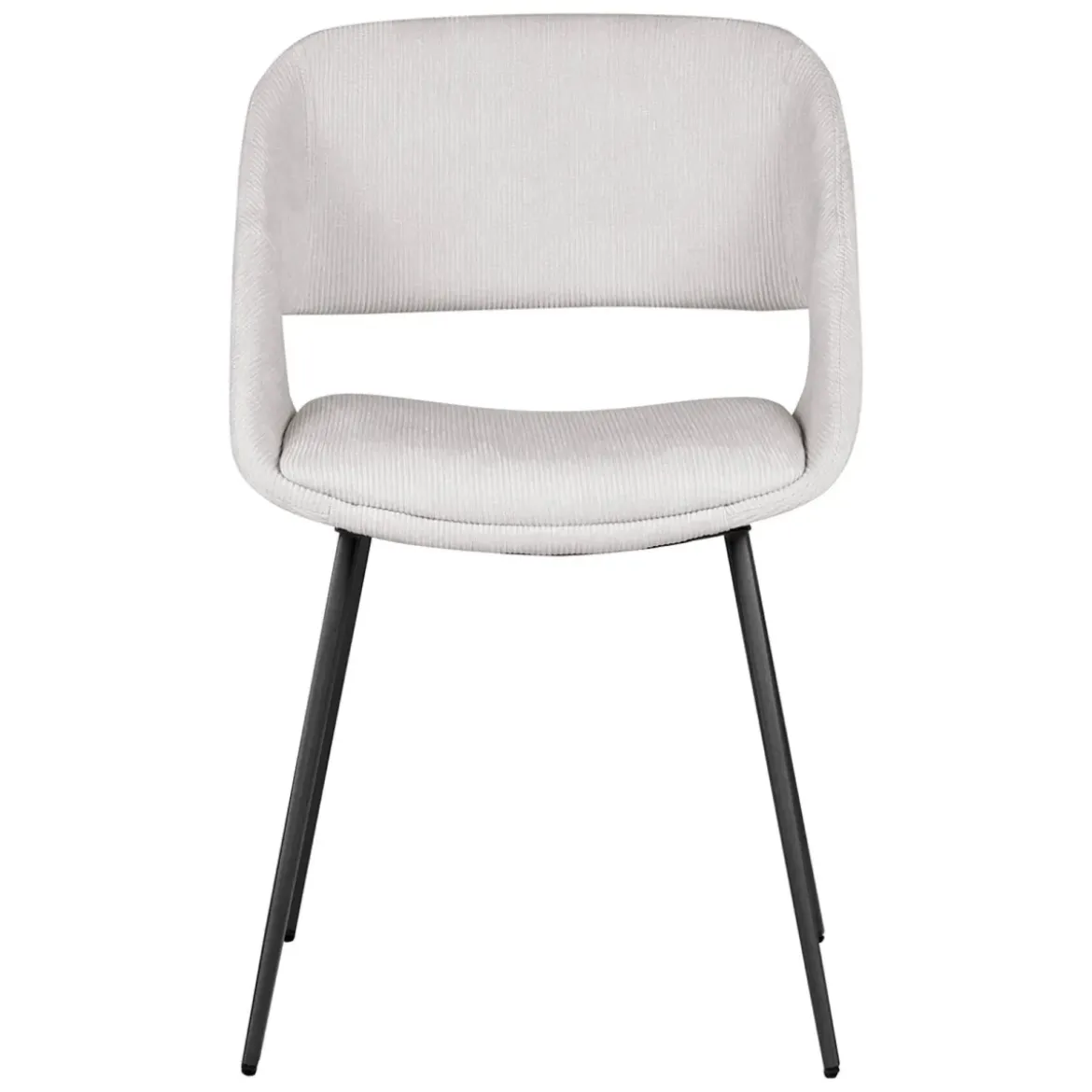Set di 2 sedie da pranzo in velluto a coste (seduta 49 cm) Orka Ecru