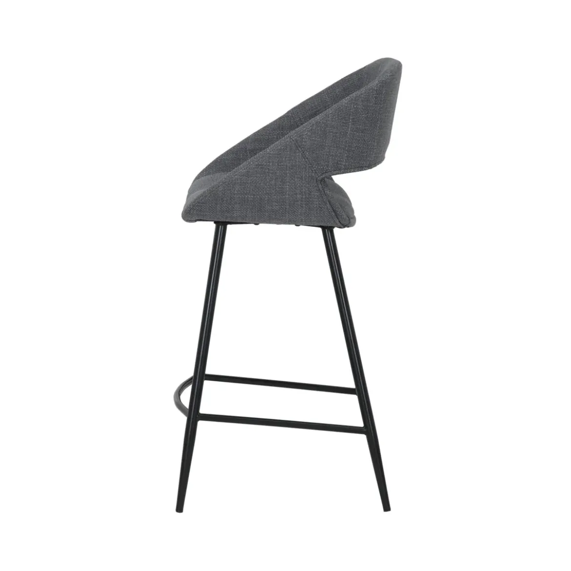 Set di 2 sedie per isola centrale con schienale in tessuto (seduta 68cm) Kosmo Grigio scuro