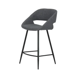 Set di 2 sedie per isola centrale con schienale in tessuto (seduta 68cm) Kosmo Grigio scuro