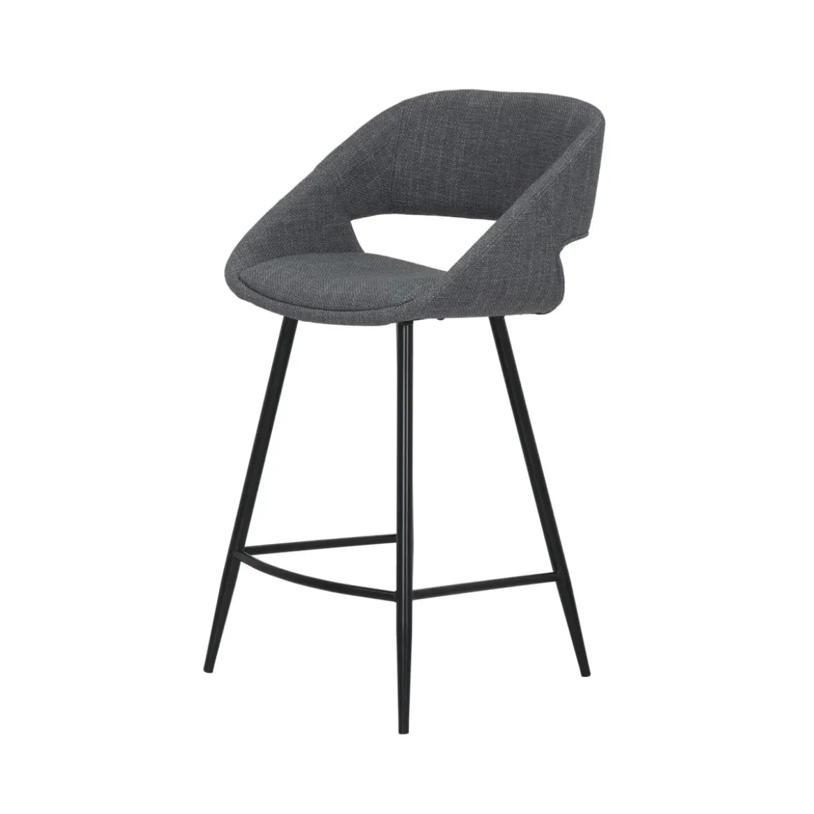 Set di 2 sedie per isola centrale con schienale in tessuto (seduta 68cm) Kosmo Grigio scuro