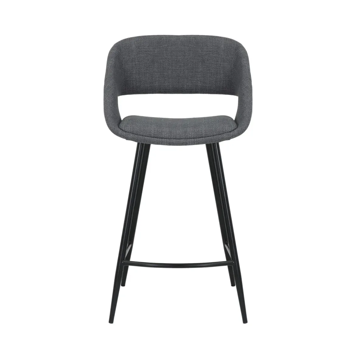 Set di 2 sedie per isola centrale con schienale in tessuto (seduta 68cm) Kosmo Grigio scuro