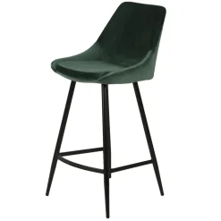 Set di 2 sedie per isola centrale con schienale in velluto (Altezza seduta 67cm) Juno Verde scuro