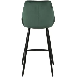 Set di 2 sedie per isola centrale con schienale in velluto (Altezza seduta 67cm) Juno Verde scuro