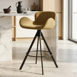 Set di 2 sedie per isola centrale con schienale (seduta 65cm) Pema Verde cachi