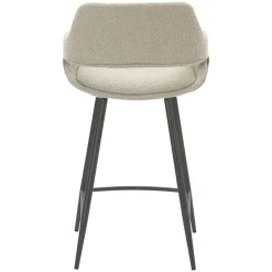 Set di 2 sedie per isola centrale con schienale in bouclé (seduta 65 cm) Soho Grigio chiaro