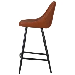 Set di 2 sedie per isola centrale con schienale in similpelle (Altezza seduta 67cm) Juno Marrone scuro