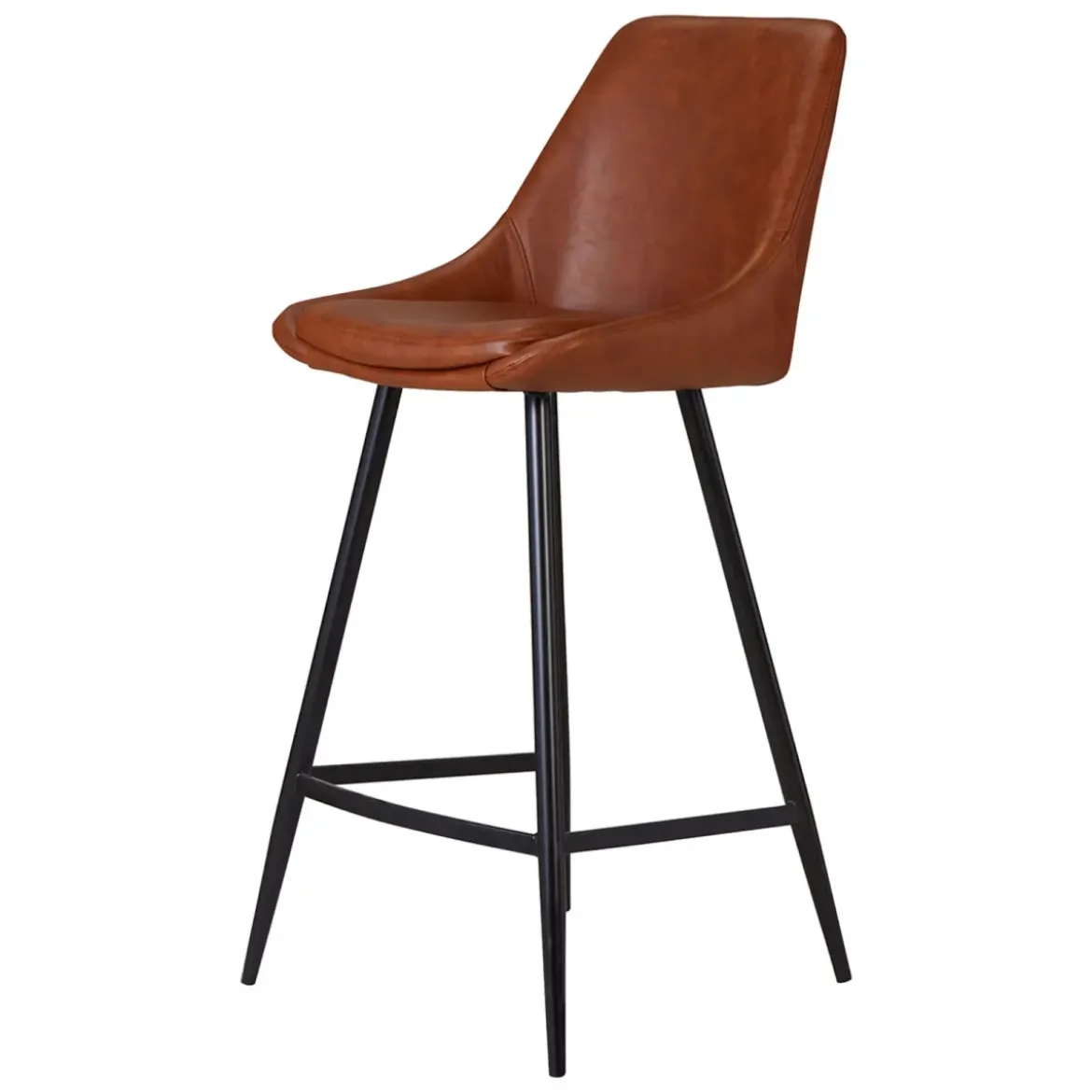 Set di 2 sedie per isola centrale con schienale in similpelle (Altezza seduta 67cm) Juno Marrone scuro