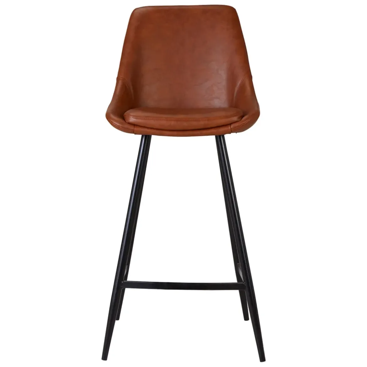 Set di 2 sedie per isola centrale con schienale in similpelle (Altezza seduta 67cm) Juno Marrone scuro