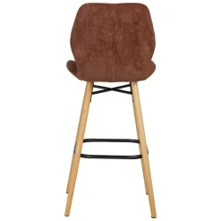 Set di 2 sedie per isola centrale con schienale in tessuto (Altezza seduta 65cm) Malika Mogano