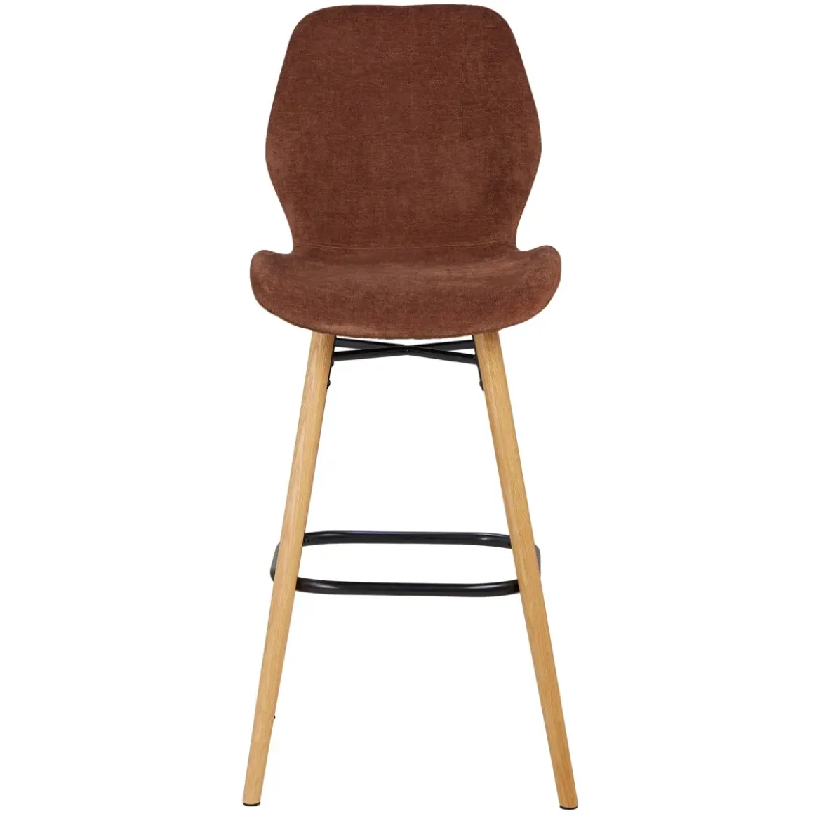 Set di 2 sedie per isola centrale con schienale in tessuto (Altezza seduta 65cm) Malika Mogano