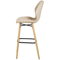 Set di 2 sedie per isola centrale con schienale in tessuto (Altezza seduta 65cm) Malika Beige sabbia