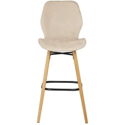 Set di 2 sedie per isola centrale con schienale in tessuto (Altezza seduta 65cm) Malika Beige sabbia