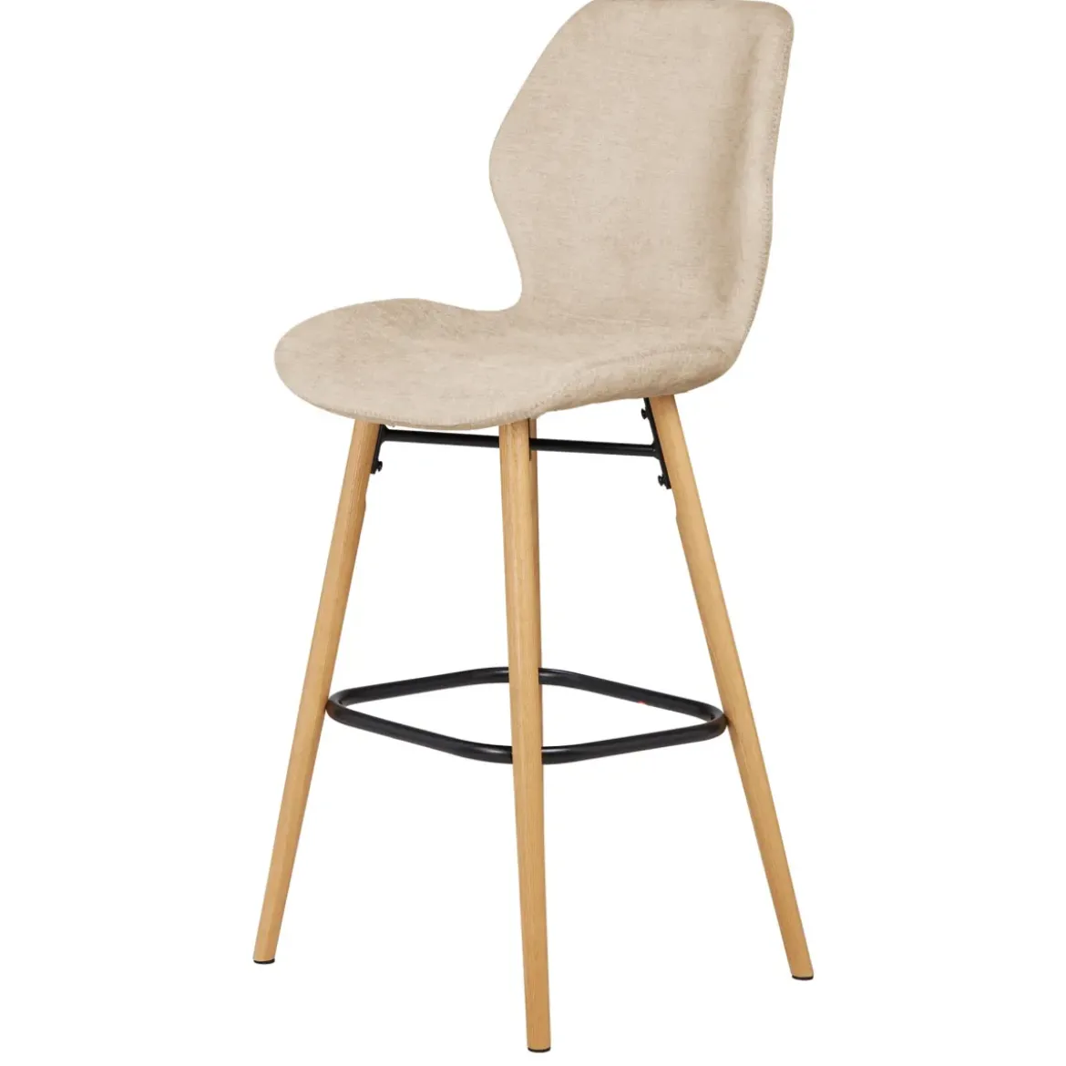 Set di 2 sedie per isola centrale con schienale in tessuto (Altezza seduta 65cm) Malika Beige sabbia