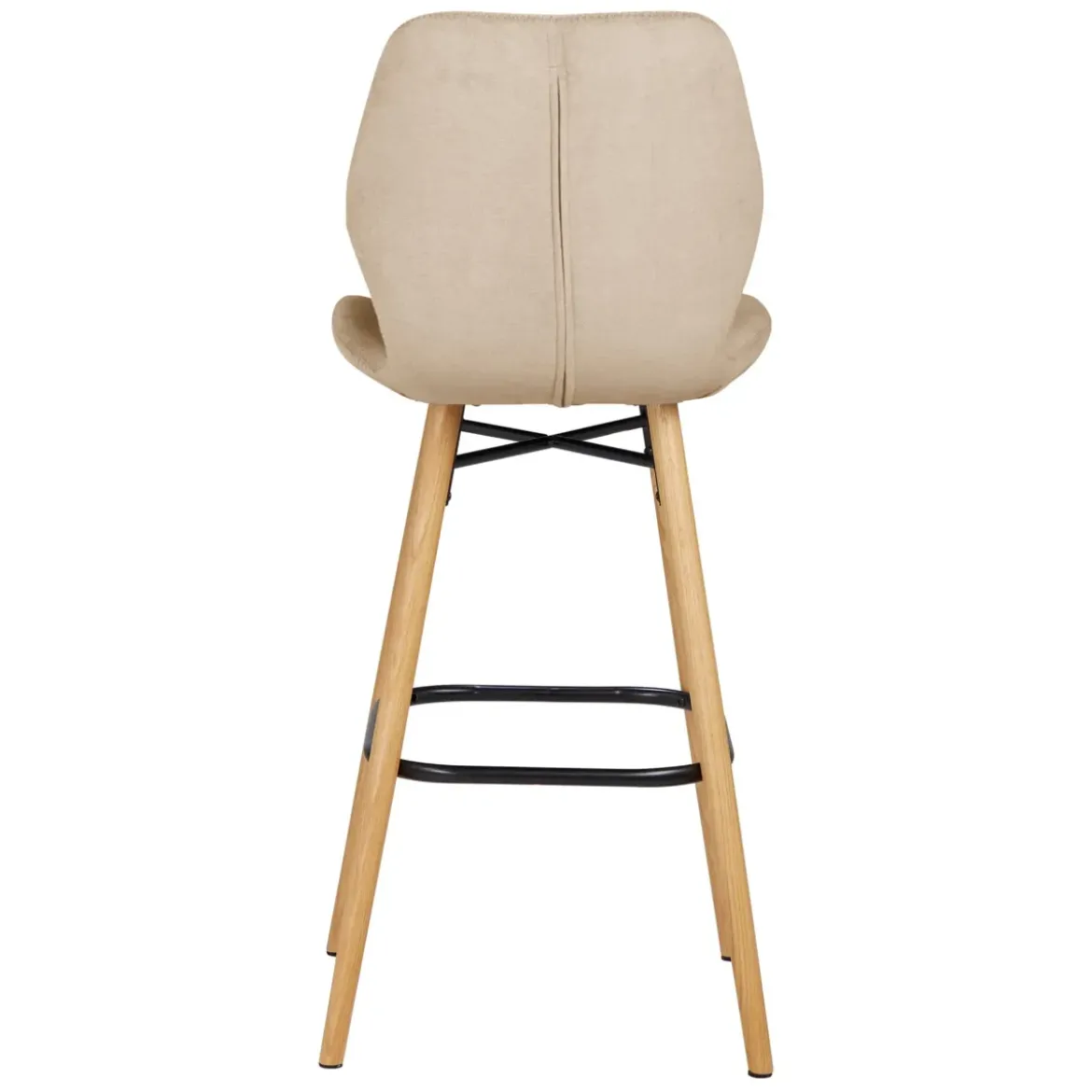 Set di 2 sedie per isola centrale con schienale in tessuto (Altezza seduta 65cm) Malika Beige sabbia