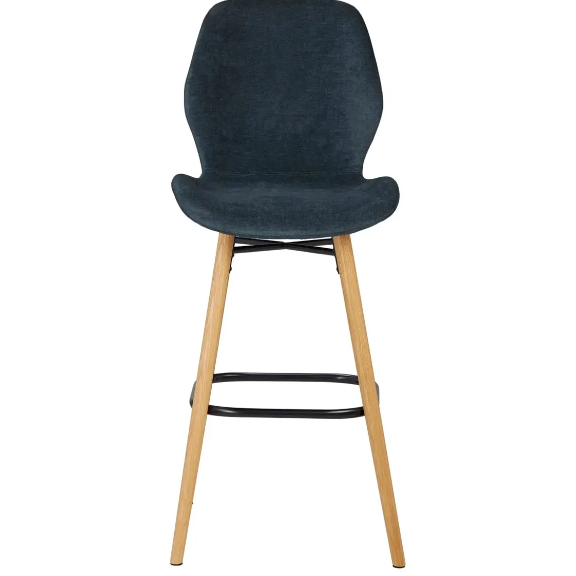 Set di 2 sedie per isola centrale con schienale in tessuto (Altezza seduta 65cm) Malika Blu scuro