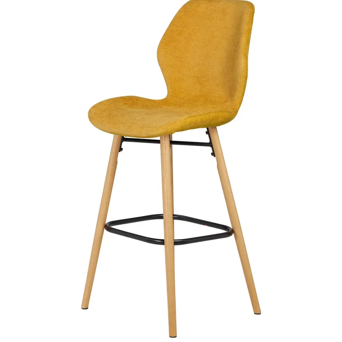 Set di 2 sedie per isola centrale con schienale in tessuto (Altezza seduta 65cm) Malika Giallo senape