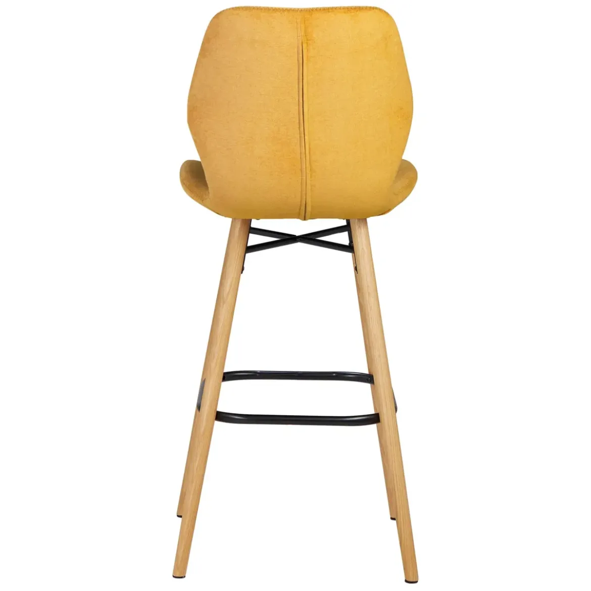 Set di 2 sedie per isola centrale con schienale in tessuto (Altezza seduta 65cm) Malika Giallo senape