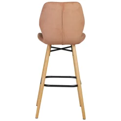Set di 2 sedie per isola centrale con schienale in tessuto (Altezza seduta 65cm) Malika Marrone nèfle